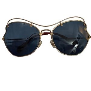 Miu Miu Sunglasses Model 56RS Color 7OE1V1, antique gold - Preowned Condition
